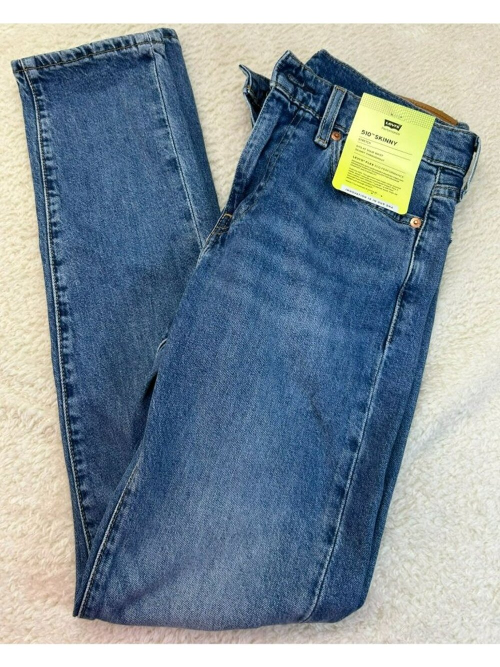 Levis 510 Mens Skinny Jeans Medium Blue W30 L32 Stretch Cotton Levi's NWT
